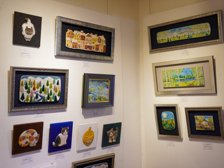 陶板画客船と商人